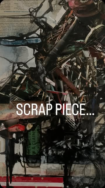 Scrap Piece I — dense mixed media assemblage
